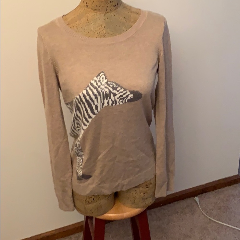 Pink rose zebra sweater